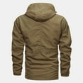 thumbnail image 5 of Puntoco Plus Size Coat Clearance Men's Jacket Mid-length Outdoor Hooded Plus Size Jacket Spring and Autumn Clothes Khaki 14(XXXL), 5 of 6