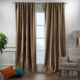 thumbnail image 2 of 3S Brother's Extra Long Solid Luxury Matte Velvet Soft Curtain Antique Brass Single Panel Hanging Back Tap & Rod Pocket Home Décor 5-25 Feet Custom Made Curtains -Made in Turkey Each(52"x252"), 2 of 7