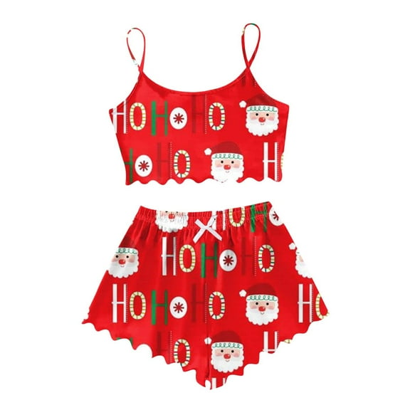 Women's Christmas Sleeveless Vest & Shorts Set 2 Piece Sleepwear