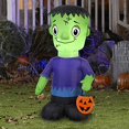 thumbnail image 2 of Gemmy 9455023 72 in. Frankenstein Lighted Halloween Inflatable, 2 of 2
