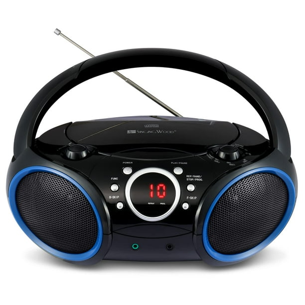 Reproductor de CD portátil Boombox SINGING WOOD 030C con radio negro