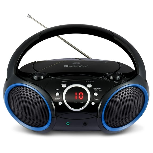 Reproductor de CD portátil Boombox SINGING WOOD 030C con radio negro