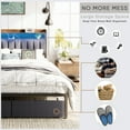 thumbnail image 5 of Euroco Upholstered Full Size Platform Bed with Storage Headboard ad LED Light, USB Charging, Grey, 5 of 14