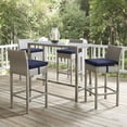 thumbnail image 3 of Modway Conduit Rattan Outdoor Bar Stool in Light Gray and Navy (Set of 4), 3 of 6