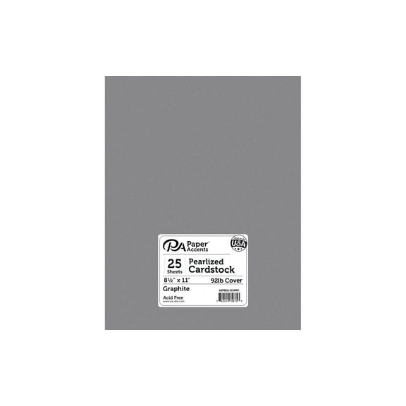 Paper Accents Cardstock 8.5"x 11" Pearlized 92lb Graphite 25pc