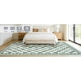 thumbnail image 3 of FairOnly 5'x7'Modern Checkered Machine Washable Area Rug Ultra Thin Low Pile Pet Friendly Non Slip Rug for Kitchen Bedroom Contemporary Home Decor,Green, 3 of 5