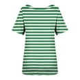 thumbnail image 4 of VERUGU Womens Tops Short Sleeve Square Neck Shirts Summer Trendy Stripe T-shirts Loungewear Casual Loose Comfy Tunic Blouses for Leggings Green M, 4 of 5