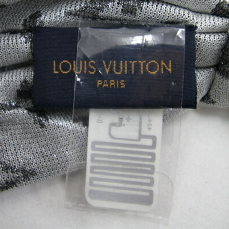 Authenticated Used Louis Vuitton Hair Turban Pool M76808 Silver 100% Silk  Band Ribbon Women's LOUIS VUITTON