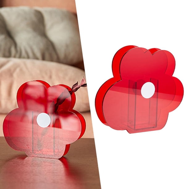 Florero Moderno Colco de acrílico rojo Jarrón nórdico moderno