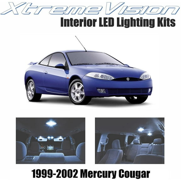 XtremeVision Interior LED for Mercury Cougar 1999-2002 4 Pieces Cool White Interior LED Kit   Installation Tool
