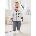 thumbnail image 4 of RUINIXCW Kids Chef Costume Halloween Costume Toddler Baby Boy Career Day Baker Costume Long Sleeve Button Down Top Pants Hat Set Role Play Outfits, 4 of 10