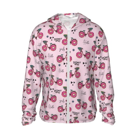 Sigee Bike with Donut Wheels Print UPF50+ Men s Sun Protection Hoodie Shirt SPF UV Shirt Long Sleeve Fishing Outdoor Lightweight S-3XL