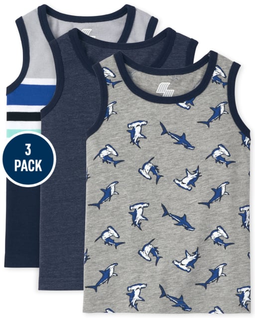 The Children's Place Toddler Boys Shark Tank Top 3-Pack The Children's Place Toddler Boys Shark Tank Top 3-Pack