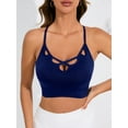 thumbnail image 2 of Yyeselk Bras for Women Crisscross Front Full Coverage Sports Bra Push Up Spaghetti Strap Breathable Sexy Soft Comfortable Bra Blue S, 2 of 3