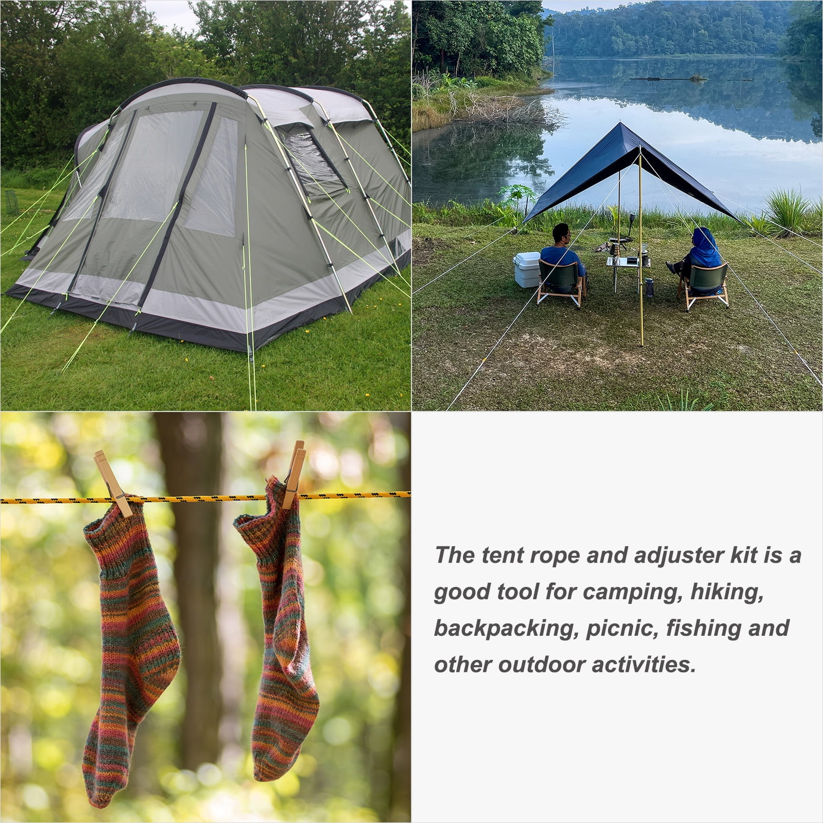 Unique Bargains Tent Rope Nylon Reflective Guyline Cord with Aluminum Cord Adjusters ["Dark Pink"]