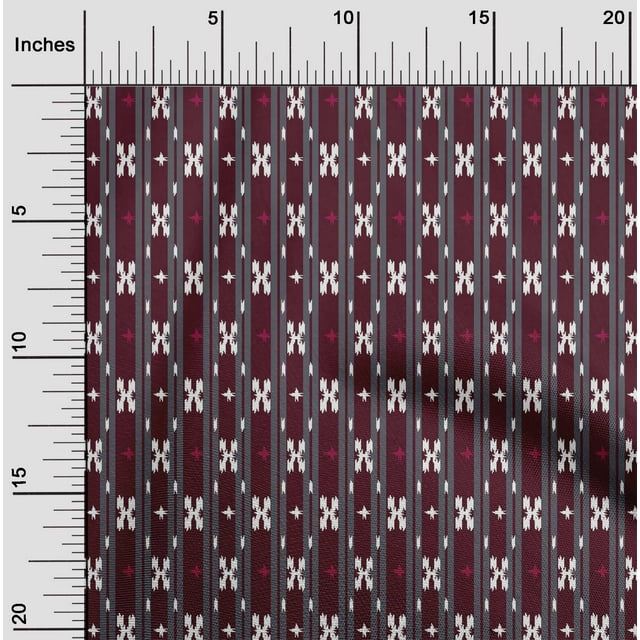 oneOone Cotton Flex Fabric Stripe & Geometric Kasuri Print Fabric BTY 40 Inch Wide