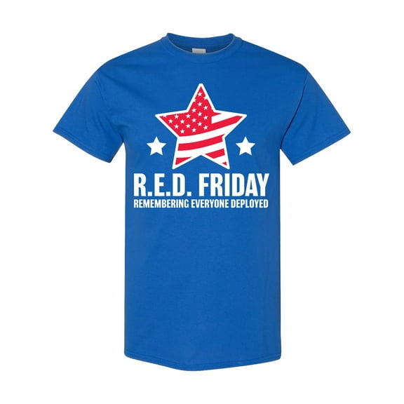 Inktastic Red Friday Remembering Everyone Deployed with Red American Flag T-Shirt