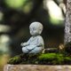 thumbnail image 2 of SZTXJ 4 small rock monk statues, 3D miniature statue decorations, indoor and outdoor cute character statue gardening props, 2 of 5