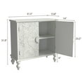 thumbnail image 2 of Distressed White Buffet Cabinet with Carved Doors and Adjustable Shelf - Wooden Accent Sideboard for Kitchen, Living Room, Entryway, 2 of 7