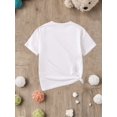 thumbnail image 2 of Camiseta de béisbol "Little Sister Biggest Fan" - Top de punto informal con aplique del alfabeto, elasticidad media, cuello redondo, manga corta, verano, corte estándar, cuna, 2 of 5