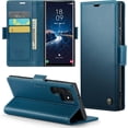 thumbnail image 1 of WWS-pour Samsung S24 Ultra Étui Portefeuille avec Porte-Cartes, Support RFID Blocage Fermeture Magnétique Antichoc Étui Protecteur en Cuir PU pour Samsung S24 Ultra Étui Portefeuille - Bleu, 1 of 4