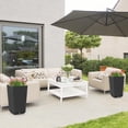 thumbnail image 5 of HWTER Set of 2 Tall Planters for Outdoor Indoor, 22.5" Rattan Planter Pots with Drainage Hole & Self Watering Tray, Wicker Look Flower Pots for Front Door Porch Patio Balcony (Black), 5 of 9