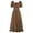 Brown, variant on PuLe 【New】 Summer Short Sleeve Dress Scarlet Darkness Renaissance Dress Women Cottagecore Corset Dress Ruffle Maxi Dress