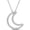 White,Silver, variant on Crescent Moon Pendant Necklace Gift For Women Round Cut White & Black Diamond Real 925 Sterling Silver With 14K White Gold Plated Gold Plated