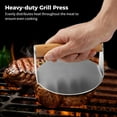 thumbnail image 4 of 3Pcs Griddle Accessories Set, includes Steak Cover, Meat Press, Spatula, Stainless Steel Melting Dome & Grill Press Kit with Turner for Blackstone & Camp Chef Griddle, 4 of 7
