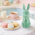 thumbnail image 6 of Artificial Flocked Easter Bunny Figurine - Easter Rabbit Statue with Satin Bow | Decorative Tabletop Accents for Spring & Holiday Celebrations, 6 of 6