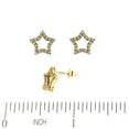 thumbnail image 2 of 18K Solid Yellow Gold Zircon Star Post Earrings, 2 of 3