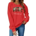 thumbnail image 4 of Merry Christmas Sweatshirt for Women Plaid Holiday Long Sleeve Xmas Tree Print Pullover Lightweight Shirt, 4 of 7
