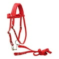 thumbnail image 1 of Cabezada de caballo con riendas, cabestro de tiro lateral, riendas resistentes para montar a caballo Rojo, 1 of 8