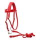 thumbnail image 1 of Brida de caballo con riendas, cuerda principal para caballo, sillas de montar occidentales ajustables, riendas de brida de tracción lateral, equipo Rojo, 1 of 8