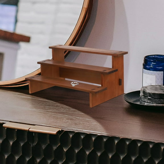 MLINS Double Ladder Display Stand Bride 30.00X18.00X14.50CM Light Brown