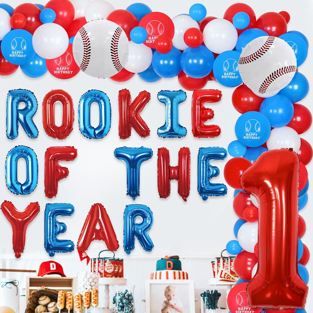 Rookie Year Baseball First 1st Birthday Dinner Plates Party Tableware Supplies Decorations