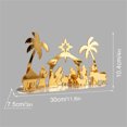 thumbnail image 3 of Lilixerw Gold Nativity Scene Figurine, Acrylic Mirror Tabletop Decor with Palm Trees on Clear Base, Religious Holiday for Christmas Mantel Home Decorations, 3 of 7