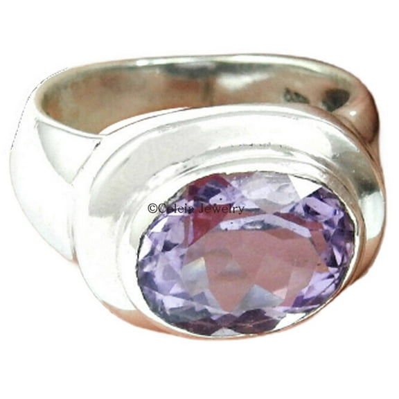 Amethyst Handmade Fine Jewelry, Statement Classic Ring, Stylish Ring, Antique Ring, Purple Gemstone Oval Beautiful Promise Ring, February Birthstone Unique Giftable Ring (amethyst, Size 7)