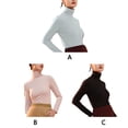 thumbnail image 4 of Minnieouse Otoño Invierno ropa interior femenina de manga larga portátil adelgazamiento caliente camiseta elástica moda Casual Slim Tops Prendas para la parte del cuerpo Negro, 4 of 6