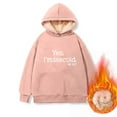 thumbnail image 3 of Yes,I'm Still Freezing -Me 24:7 Fleece Lined Hoodie Sweatshirt Oversized Long Sleeve Hoodies Funny Letter Pullover Hooded Tops, 3 of 4