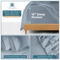 thumbnail image 4 of Casa Platino 600 TC 100% Cotton Twin XL Bed Sheet Set - Fully Elasticized, Soft & Comfortable Cotton Sheets, Perfect for Dorm Rooms - French Blue, 4 of 7