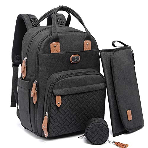 Diaper Bag Backpack with Portable Changing Pad, Pacifier Case and
