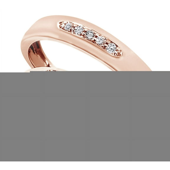 White Natural Diamond His And Hers Wedding Band Set in 14K Rose Gold (0.2 Cttw)
