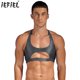 thumbnail image 2 of Camiseta sin mangas brillante para gimnasio, ropa para hombre, Top corto elástico sin mangas, trajes con formas del cuerpo, camisetas de Fitness de Color sólido, chaleco de culturismo, 2 of 5