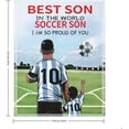 thumbnail image 2 of Soccer Blanket Soccer Gifts for Son Boys Teens Sports Ball Throw Blanket from Mom Dad Best Son in The World Birthday, 2 of 6