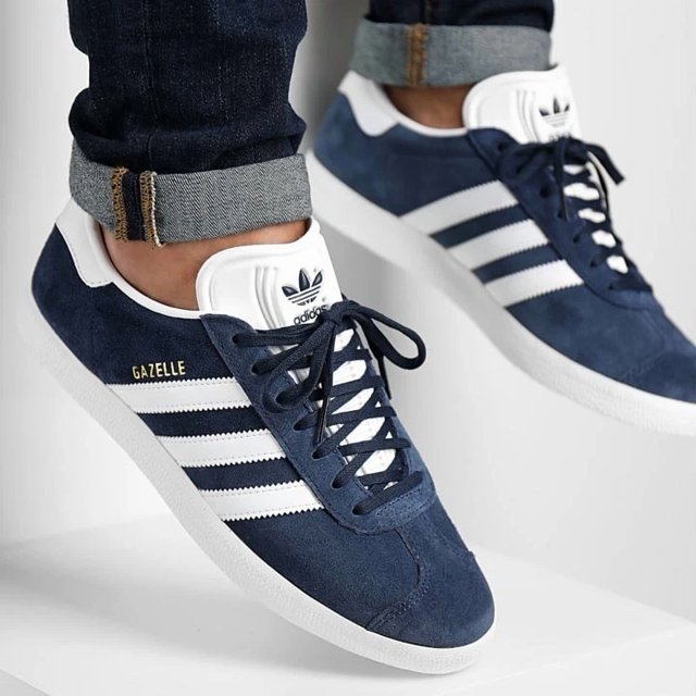Adi-das Originals Gazelle Men’s Athletic Shoe Blue Sneakers Footwear Trainer #478