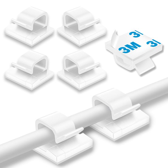 Organizador de alambre adhesivo Suoundey de Cable Clips, 200 unidades, blanco