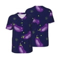 thumbnail image 6 of Rocae Eggplant for Breathable Men's Baseball T-Shirt Fashionable Casual Baseball Jersey, Moisture-wicking Sportswear X-Large, 6 of 9