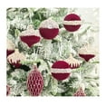 thumbnail image 3 of Set of 10 Burgundy and Gold Christmas Tree Ornaments, Elegant Shatterproof Holiday Decoration Baubles for Home, 3 of 7