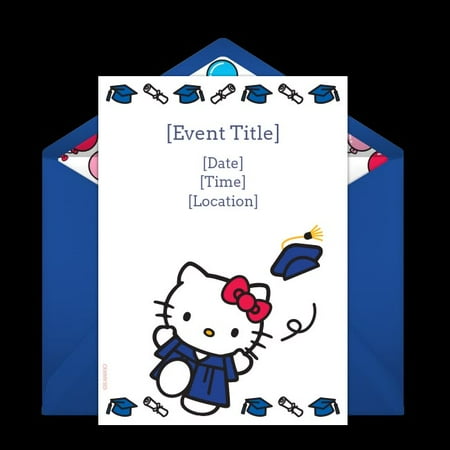 Hello Kitty Graduation Invitation Cards – Cute Graduation Party Invitations with Envelopes – Perfect for Celebrating New Beginnings